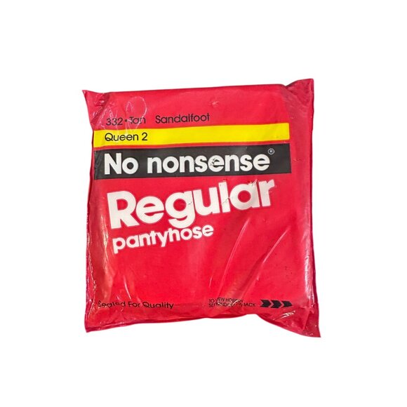 no nonsense Accessories - No Nonsense Regular Pantyhose Sandalfoot Queen 2 Tan Vintage Sealed 1991